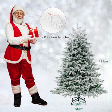 135cm Artificial Christmas Tree with Snow & 688 Mixed Branch Tips Christmas Tree