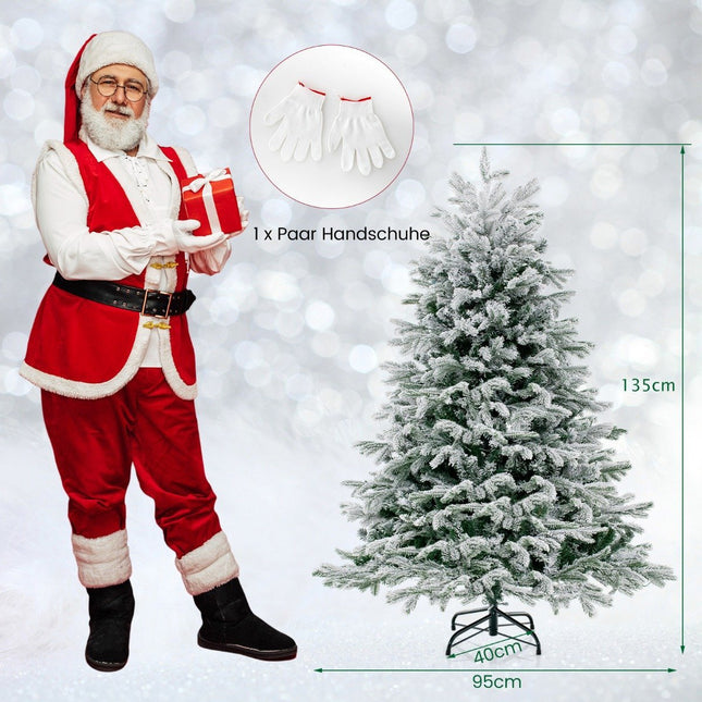 135cm Artificial Christmas Tree with Snow & 688 Mixed Branch Tips Christmas Tree