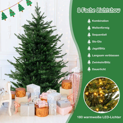 136 cm Artificial Christmas Tree with 180 LED Lights