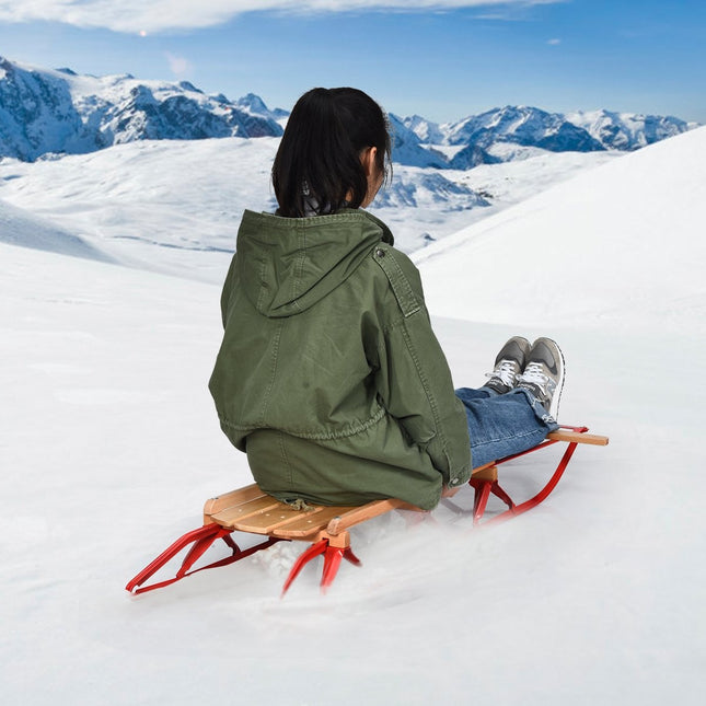 137 cm sledge Davos toboggan wood & metal 150 kg loadable for children and adults