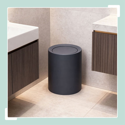 13L Swing-Lid Plastic Bin – Bathroom/Kitchen Use