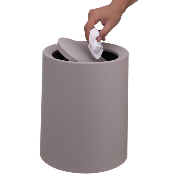 13L Swing-Lid Plastic Bin for Kitchen or Bathroom