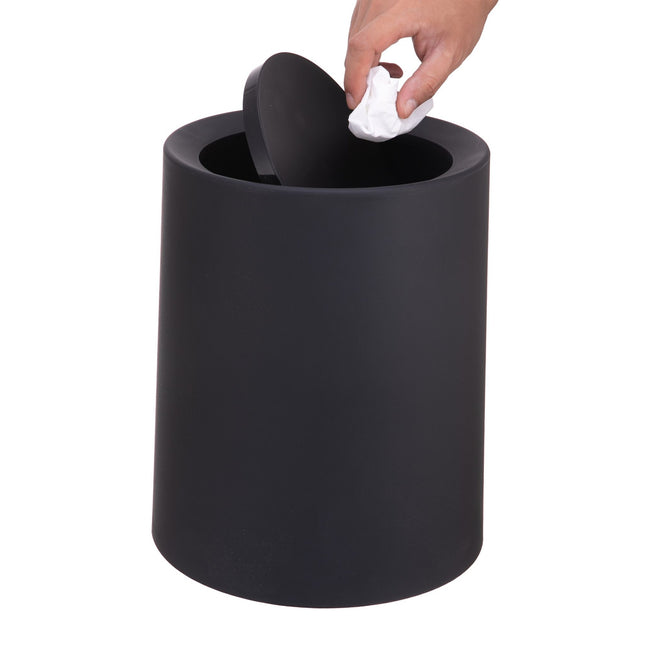 13L Swing-Lid Plastic Bin for Kitchen or Bathroom