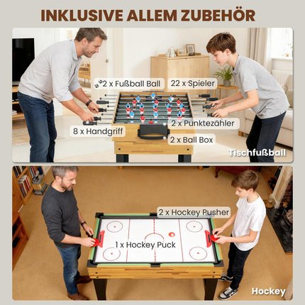 13-in-1 Game Table, Foosball, Chess, Billiards, MDF