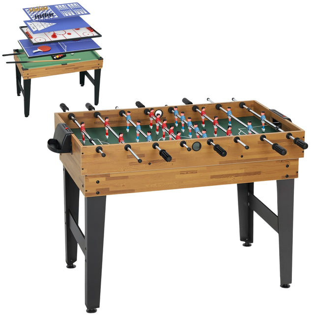 13-in-1 speltafel, tafelvoetbal, schaken, biljart, MDF