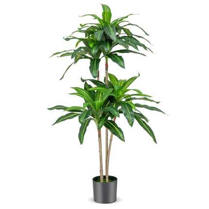 140 cm Artificial Plant Dracena with Pot & 92 Leaves Artificial Plant Artificial Tree Palm Green