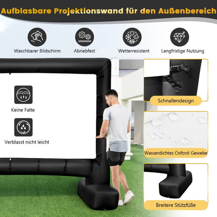 143-Inch Inflatable Projector Screen, 16:9, Dual-Sided HD