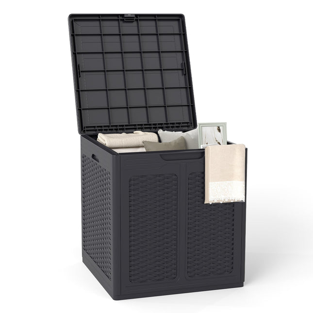 145L Outdoor Storage Box, Weatherproof, Rattan Design