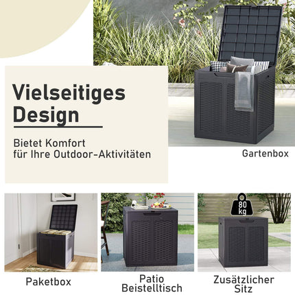 145L Outdoor Storage Box, Weatherproof, Rattan Design