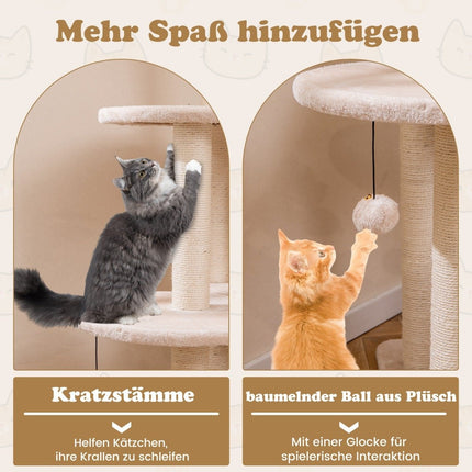 146 cm scratching post with cat cave & perch & cattail cat basket cat tree