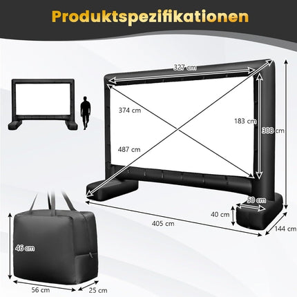 147-Inch Inflatable Projector Screen, 16:9, 4K HD, Dual-Sided