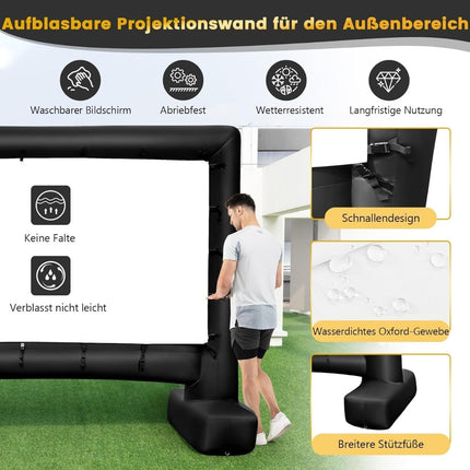 147-Inch Inflatable Projector Screen, 16:9, 4K HD, Dual-Sided