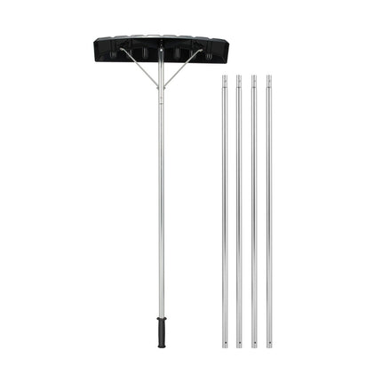 148-608 cm aluminum snow shovel with non-slip handle and silver plastic blade