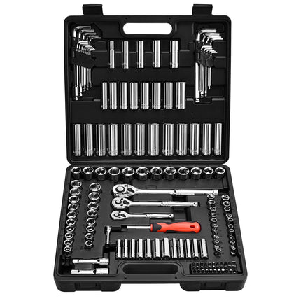 149-Piece Socket and Ratchet Set, SAE/Metric, 1/4-1/2 in