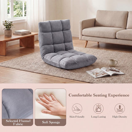 14-Position Adjustable Cushioned Floor Chair, Velvet