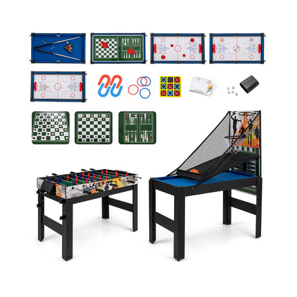 14-in-1 Multi-Game Table Set with Accessories, Black