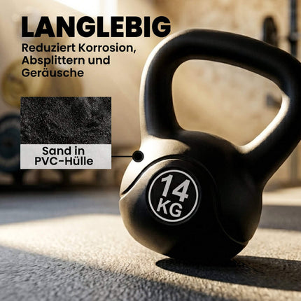 14 kg Black Kettlebell with Sand Filling for Beginners