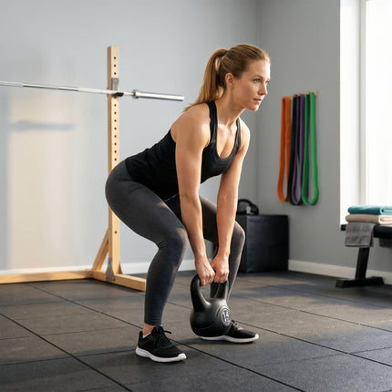 14 kg Black Kettlebell with Sand Filling for Beginners