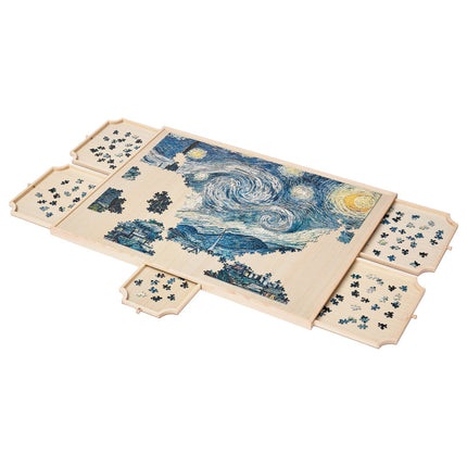 1500-Piece Rotating Puzzle Board, 5 Drawers, Cover