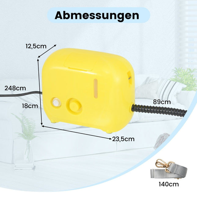 1500W Handheld Steam Cleaner, 3 Bar Pressure, 180°C Max Temp