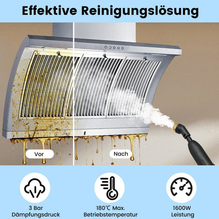 1500W Handheld Steam Cleaner, 3 Bar Pressure, 180°C Max Temp