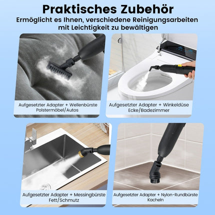 1500W Handheld Steam Cleaner, 3 Bar Pressure, 180°C Max Temp