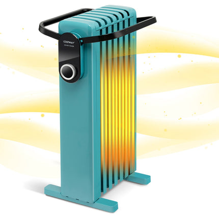 1500W Oil Radiator Heater With Wheels, 3 Heat Settings