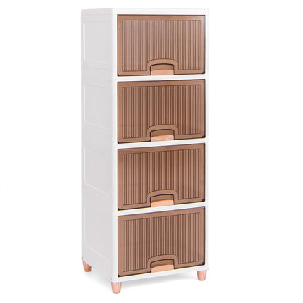 150 L storage box with magnetic doors, set of 4, stackable plastic box, white