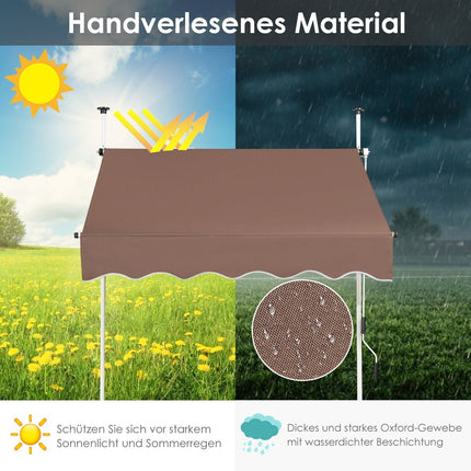 150 cm Adjustable UV-Resistant Balcony Awning