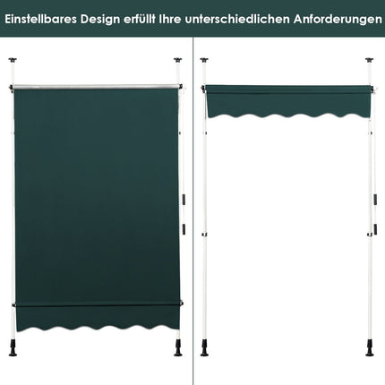 150 cm Adjustable UV-Resistant Balcony Awning, Green