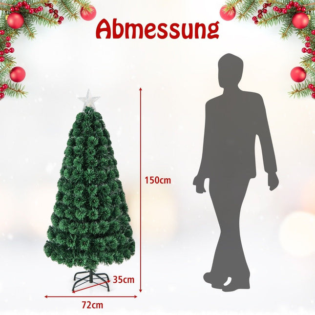 150cm Artificial Christmas Tree with 8 Lighting Modes Fiber optic fiber optic Christmas tree