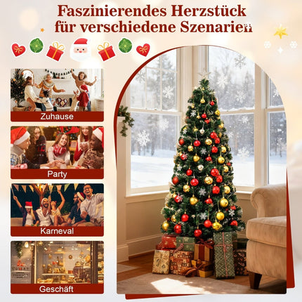 150 cm Artificial Christmas Tree with Lights & Star Top