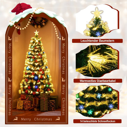 150 cm Artificial Christmas Tree with Lights & Star Top