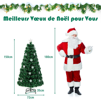 150cm Fiber Optic Christmas Tree – 24 LED, Snowflakes