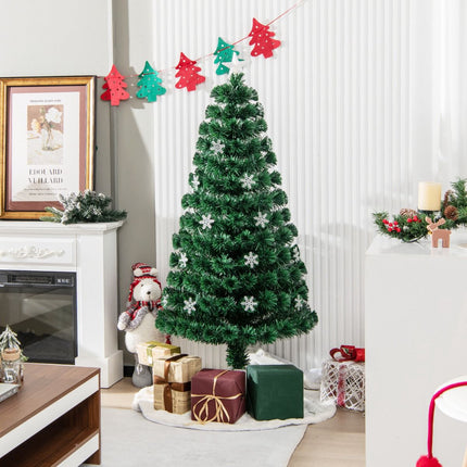 150cm Fiber Optic Christmas Tree – 24 LED, Snowflakes