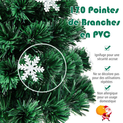 150cm Fiber Optic Christmas Tree – 24 LED, Snowflakes