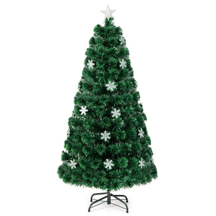 150cm Fiber Optic Christmas Tree – 24 LED, Snowflakes