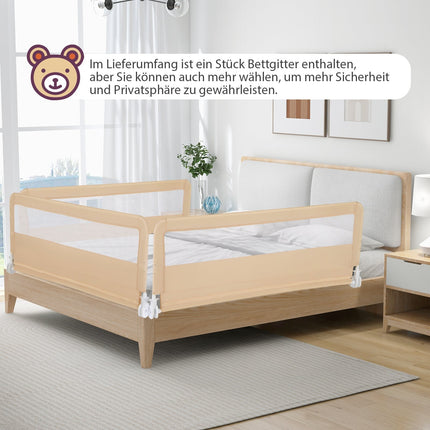 150 cm Foldable Toddler Bed Rail with Breathable Mesh