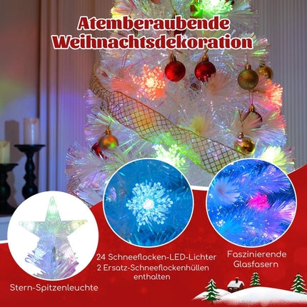150 cm White LED Fiber Optic Christmas Tree