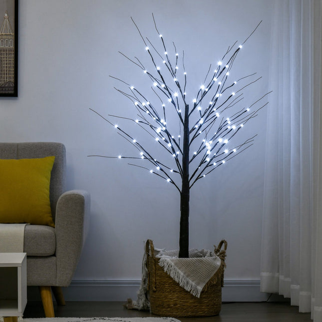 Artificial birch, 150 cm - LED light & snow