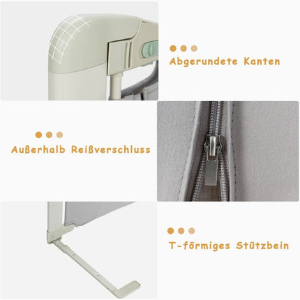 150 cm bed rail height adjustable bed guard with connection accessories gray