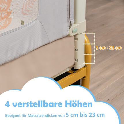 150 cm height-adjustable bed rail with connecting accessories bed guard sheet