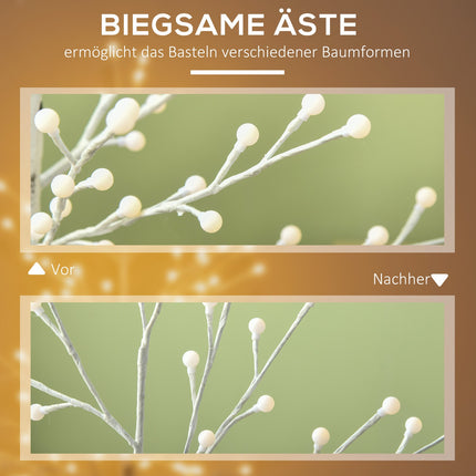 150 cm Birch LED tree, 120 warm white lights, 3 brightness levels