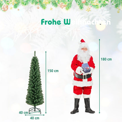 150cm pencil Christmas tree artificial Christmas tree with 295 green branch tips
