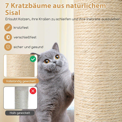 151cm Cat Tree with 2-Story House & Hammock