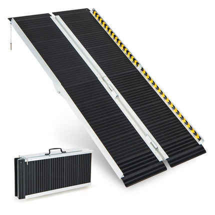 152.5 x 74 cm wheelchair ramp Portable & anti-slip folding ramp up to 272kg load aluminum