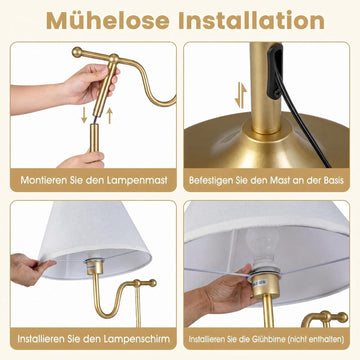 158 cm Floor Lamp with Fabric Shade & Foot Switch