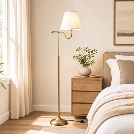 158 cm Floor Lamp with Fabric Shade & Foot Switch