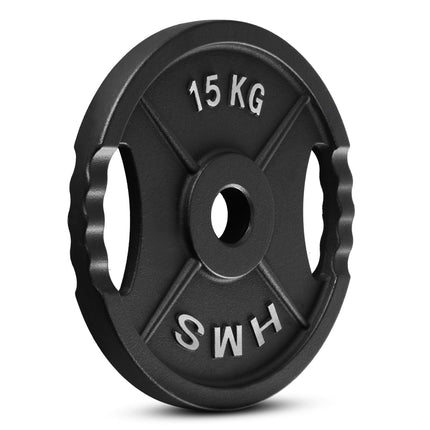 15 Kg Black Olympic Weight Plate with Handles