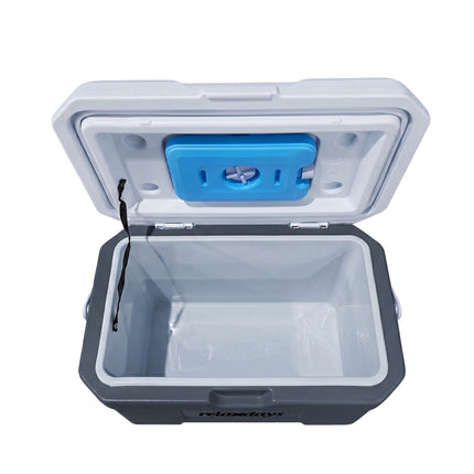 15L Insulated Cool Box with Ice Pack – White/Grey